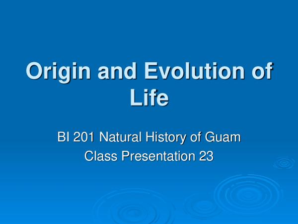 origin and evolution of life pdf
