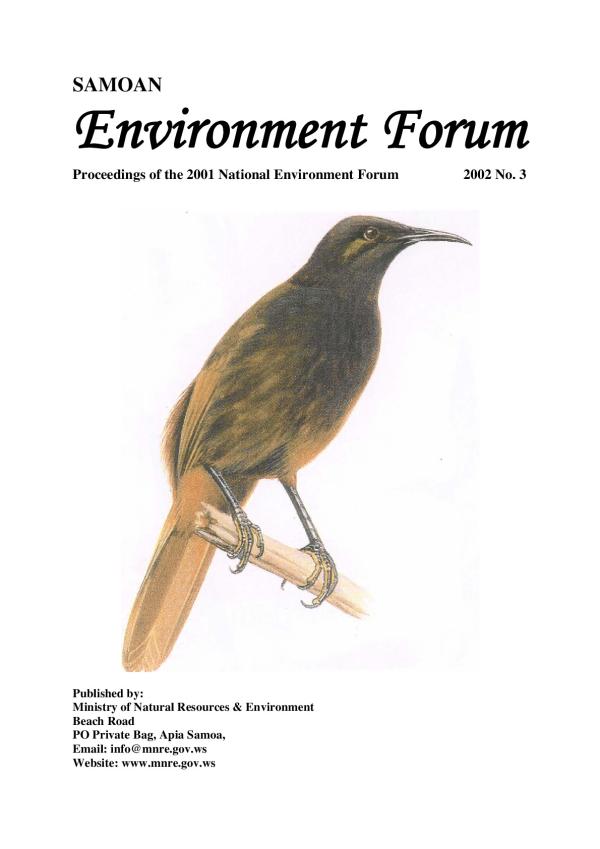 Samoan environment forum proceedings of the National Environment Forum 2001|Mulivai's smart house / Tu'u'u Ieti Taule'alo|Human resource development in Samoa - we are what we culture / Esekia Solofa|Traditional knowledge is the Samoan environment forum proceedings of the National Environment Forum 2001|Mulivai's smart house / Tu'u'u Ieti Taule'alo|Human resource development in Samoa - we are what we culture / Esekia Solofa|Traditional knowledge is the